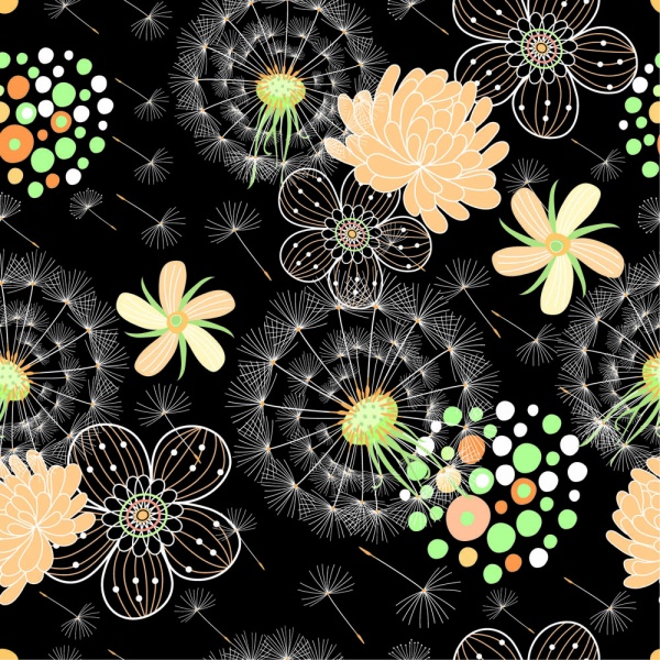 Vector beautiful flowers patterns (51 )