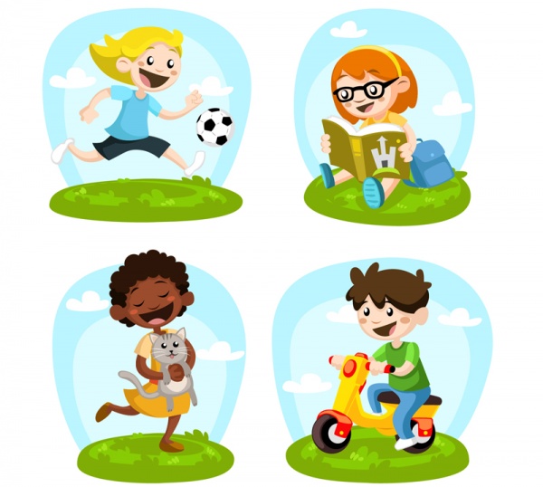 Children vector cartoon backgrounds (60 )