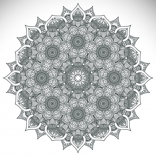 Colorful, Black-White Mandala Patterns #1 (13 )