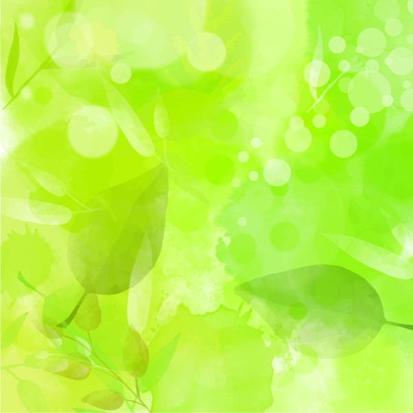 Illustration with green watercolor for spring themes (44 )