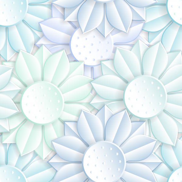     | Vector Flower Seamless Patterns. Paper cut #2 (24 )