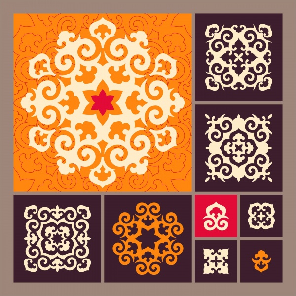 Set of ornamental elements in oriental style (13 )
