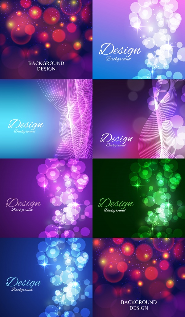 Wavy and bokeh backgrounds vector (23 )