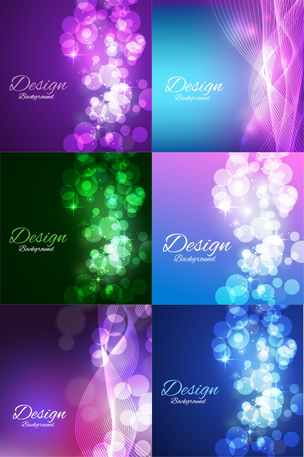 Wavy and bokeh backgrounds vector (23 )
