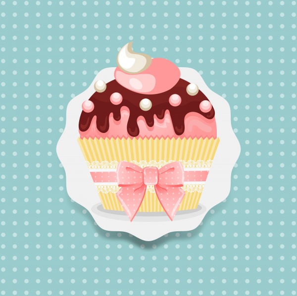Set vector cupcake, backgrounds and stickers (32 )