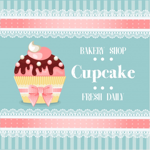 Set vector cupcake, backgrounds and stickers (32 )