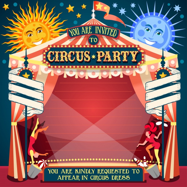 Circus Invitations Vector (8 )