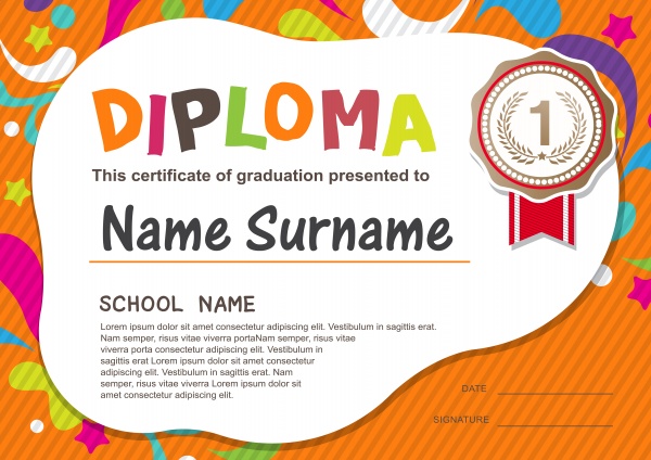 Cute Diploma Vector (10 )