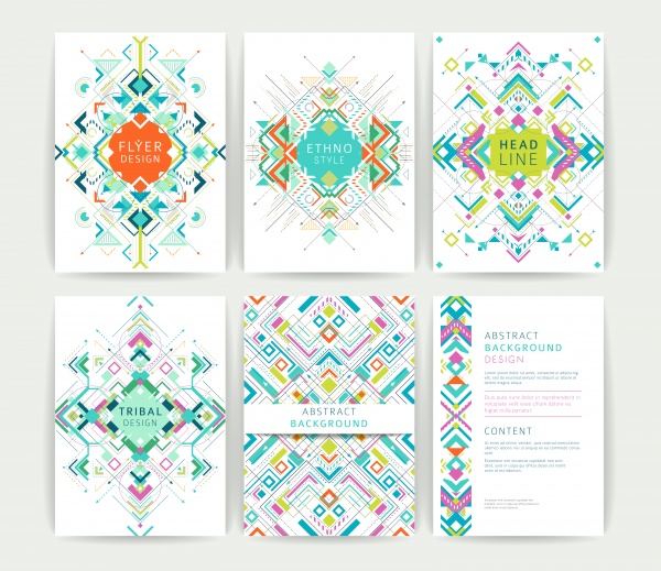 Ethno Style Cards Vector (6 )