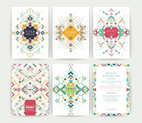 Ethno Style Cards Vector (6 )
