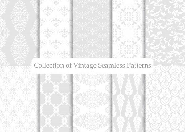 Vintage Pastel Seamless Patterns Vector (8 )