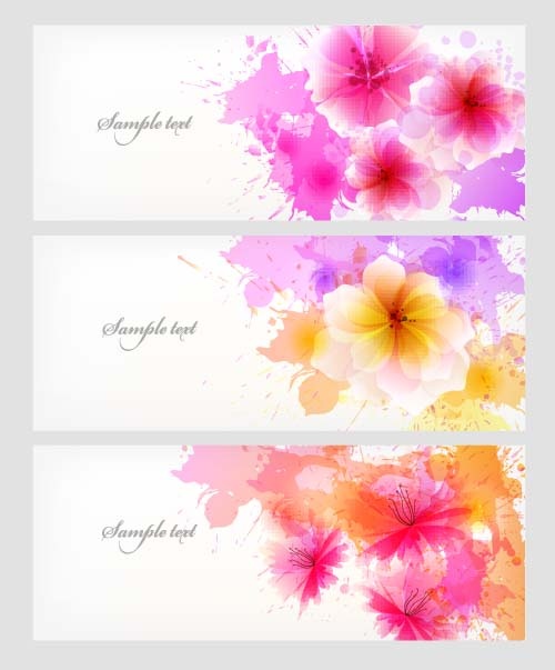 Background with colorful floral elements 5x EPS (10 )