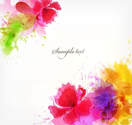 Background with colorful floral elements 5x EPS (10 )