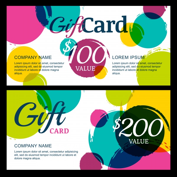 Colorful Gift Cards Vector (8 файлов)