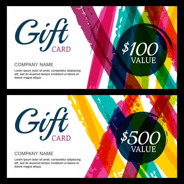 Colorful Gift Cards Vector (8 )