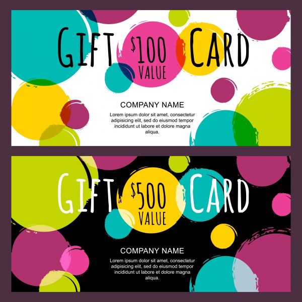 Colorful Gift Cards Vector (8 )