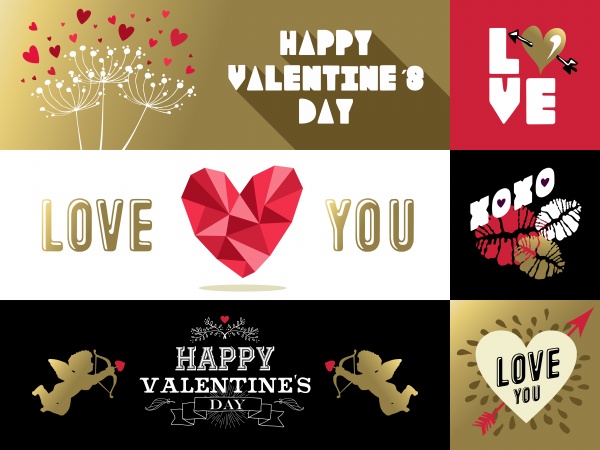 Valentines day card Gold (13 )