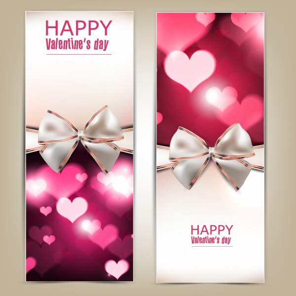 Elegant background heart and cards bows (10 )