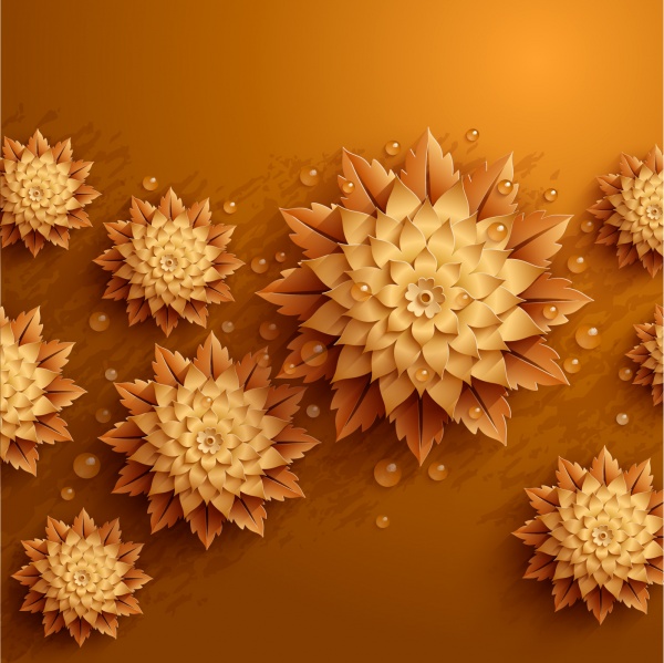 Abstract Paper Flowers Background #1 (33 )