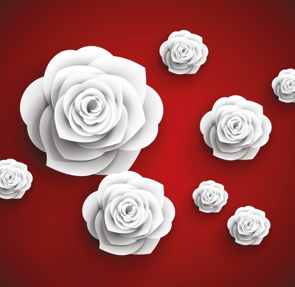 Abstract Paper Flowers Background #2 (32 )