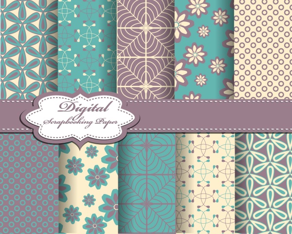 Seamless patterns for wallpapers design - 137x EPS #8 (24 )