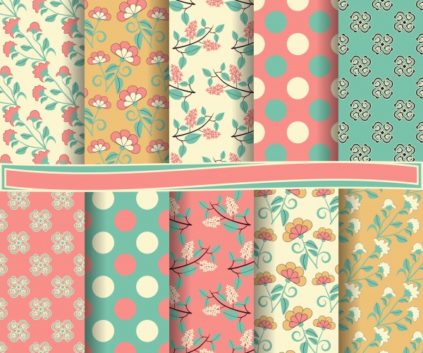 Seamless patterns for wallpapers design - 137x EPS #8 (24 )