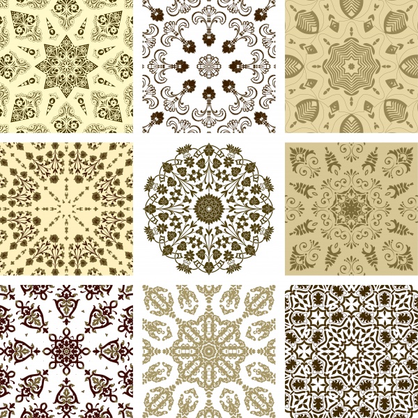 Бесшовные винтажные фоны с узорами | Seamless pattern vintage vector background #1 (17 файлов)