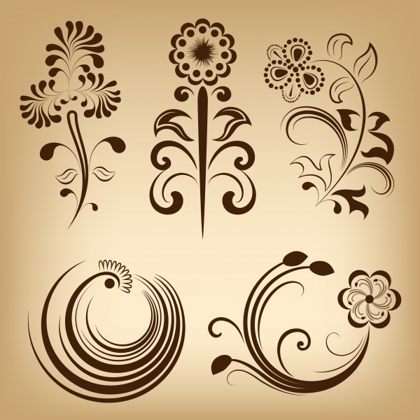 Vintage floral design element (6 )