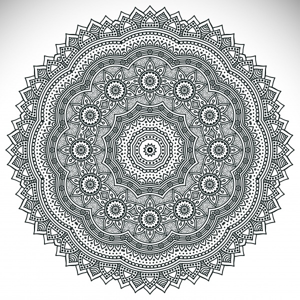 Colorful, Black-White Mandala Patterns #1 (13 )