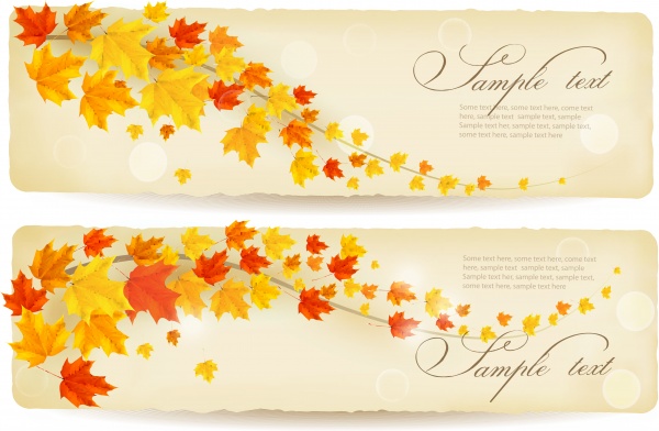 Autumn vector backgrounds with trees and leaves (42 )