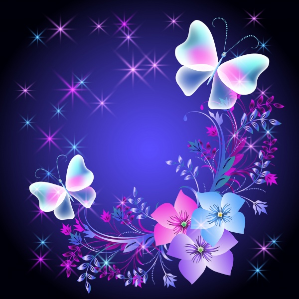 198 Beautiful backgrounds with flowers and butterflies #1 (20 )