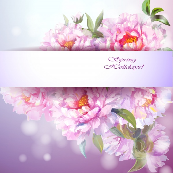 Flowers Backgrounds. Spring flowers invitation template card #3 (18 )