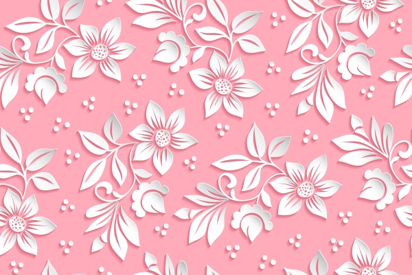     | Vector Flower Seamless Patterns. Paper cut #1 (27 )
