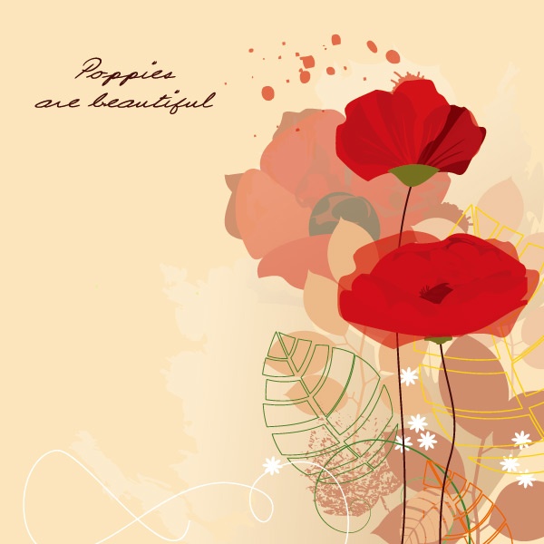 Romantic vector background with flowers-6 #2 (28 )