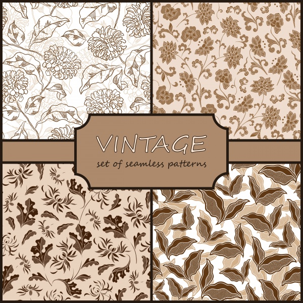 Seamless vintage floral background collection (10 )