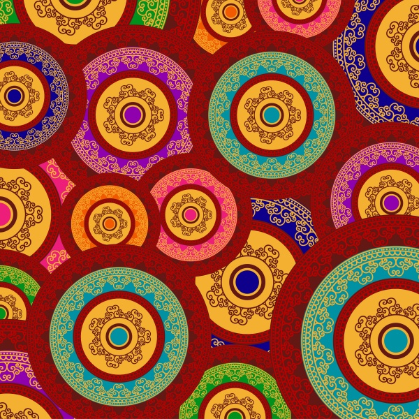 Colorful indian henna mandala pattern (14 )