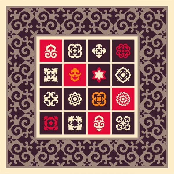 Set of ornamental elements in oriental style (13 )