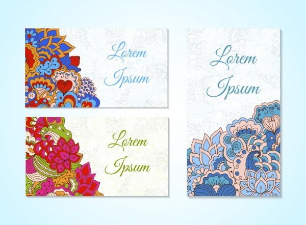 Colorful Backgrounds Floral Elements Templates for Flyers & Cards (46 )