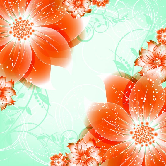 Romantic vector background with flowers #1 (57 )