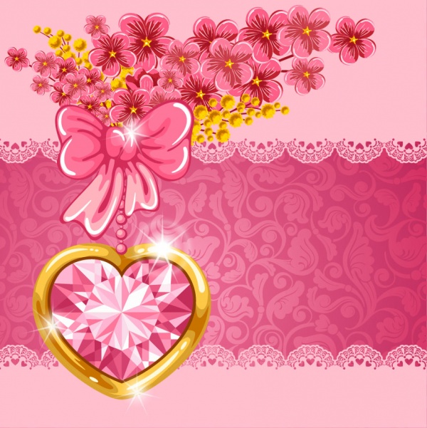 Romantic vector background with flowers #1 (57 )