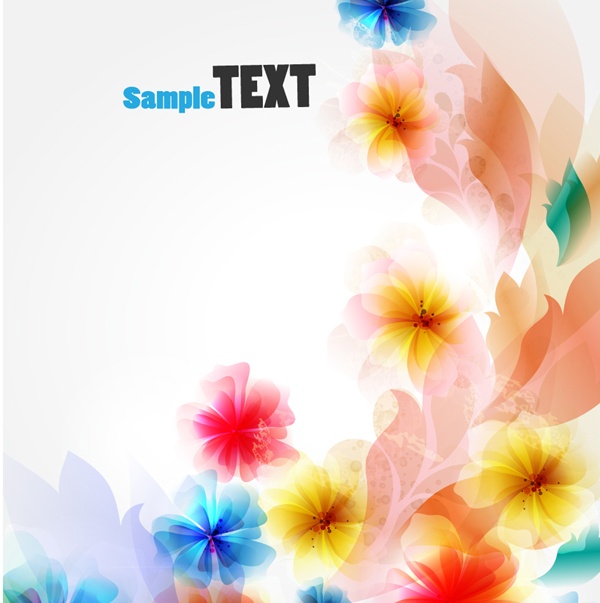 Romantic vector background with flowers #2 (50 )