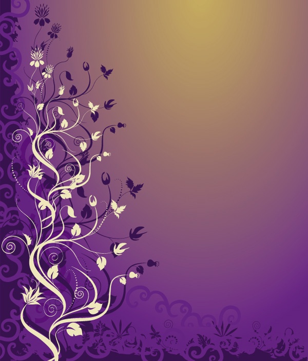 Romantic vector background with flowers #3 (64 )