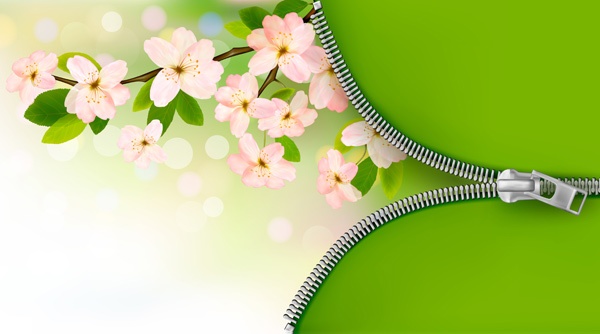 Romantic vector background with flowers #4 (53 файлов)