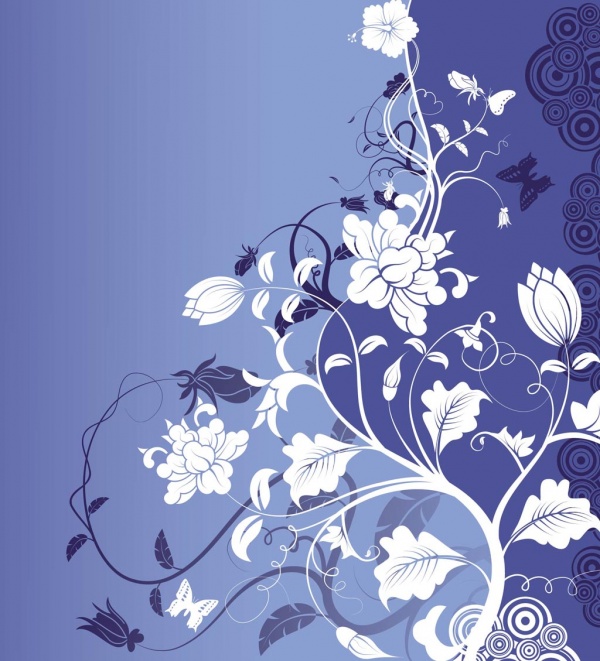 Romantic vector background with flowers #4 (53 )