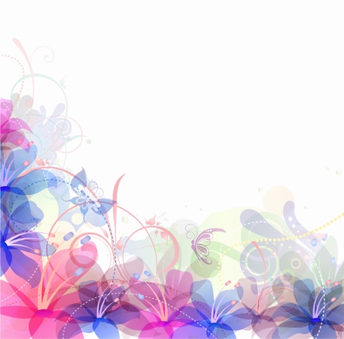 Romantic vector background with flowers #5 (51 файлов)