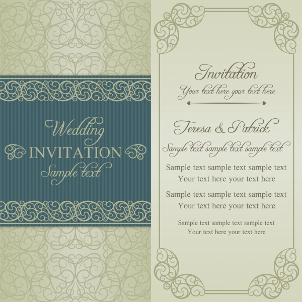 Invitation in vector vintage background with patterns (20 файлов)