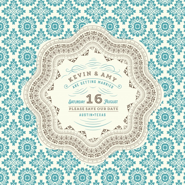 Invitation in vector vintage background with patterns (20 )