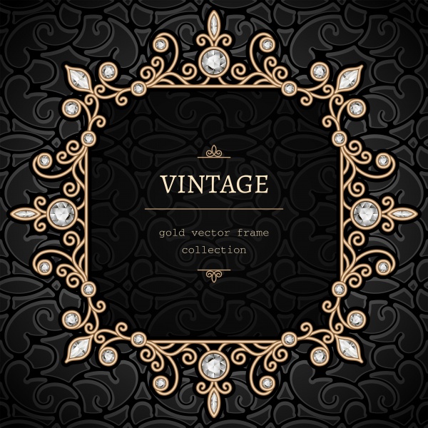 Black vintage background with gold decorative elements (21 файлов)
