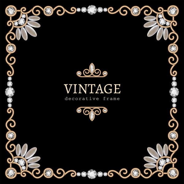 Black vintage background with gold decorative elements (21 )