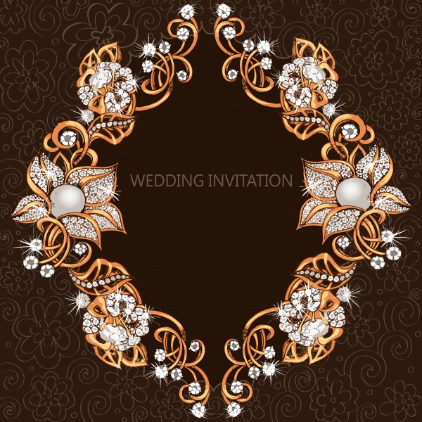 Gold frame, jewelry, vector backgrounds (18 )